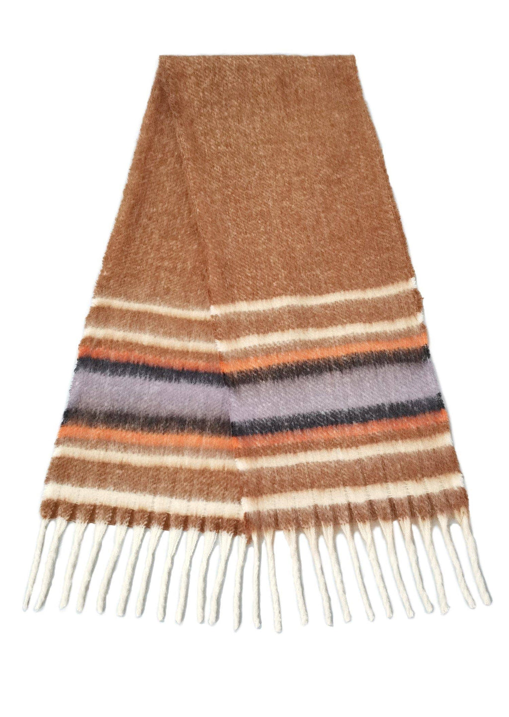 WCL120078 Cierra Multi Stripe Cozy Scarf With Fringe