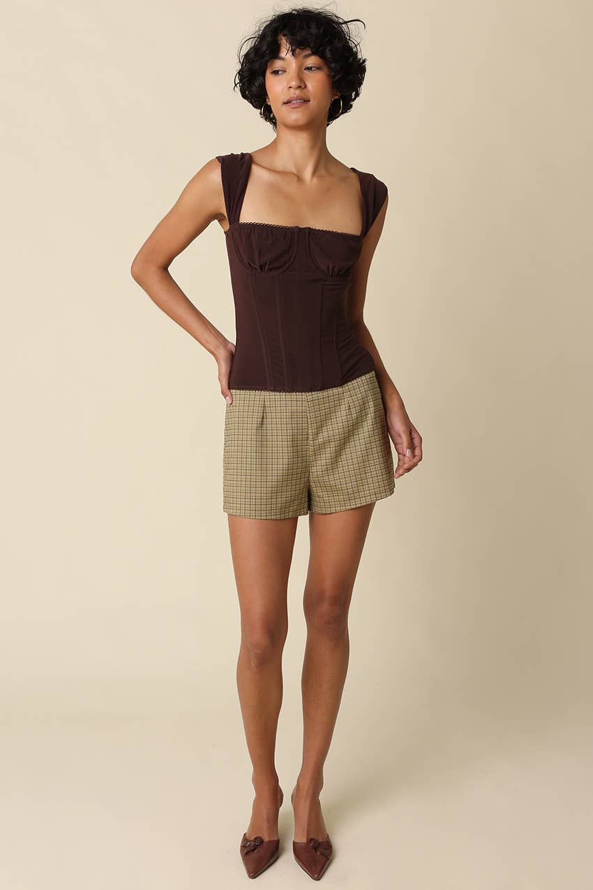 Elara Structured Square-Neck Top