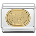 Italian Charms - Virgo Zodiac, 9mm Gold Bracelet Links