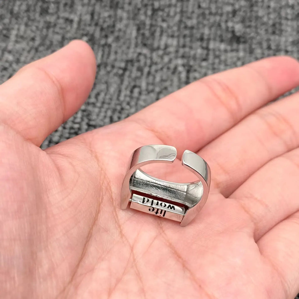 Fuck Everything Rotatable Word Silver Tone Ring