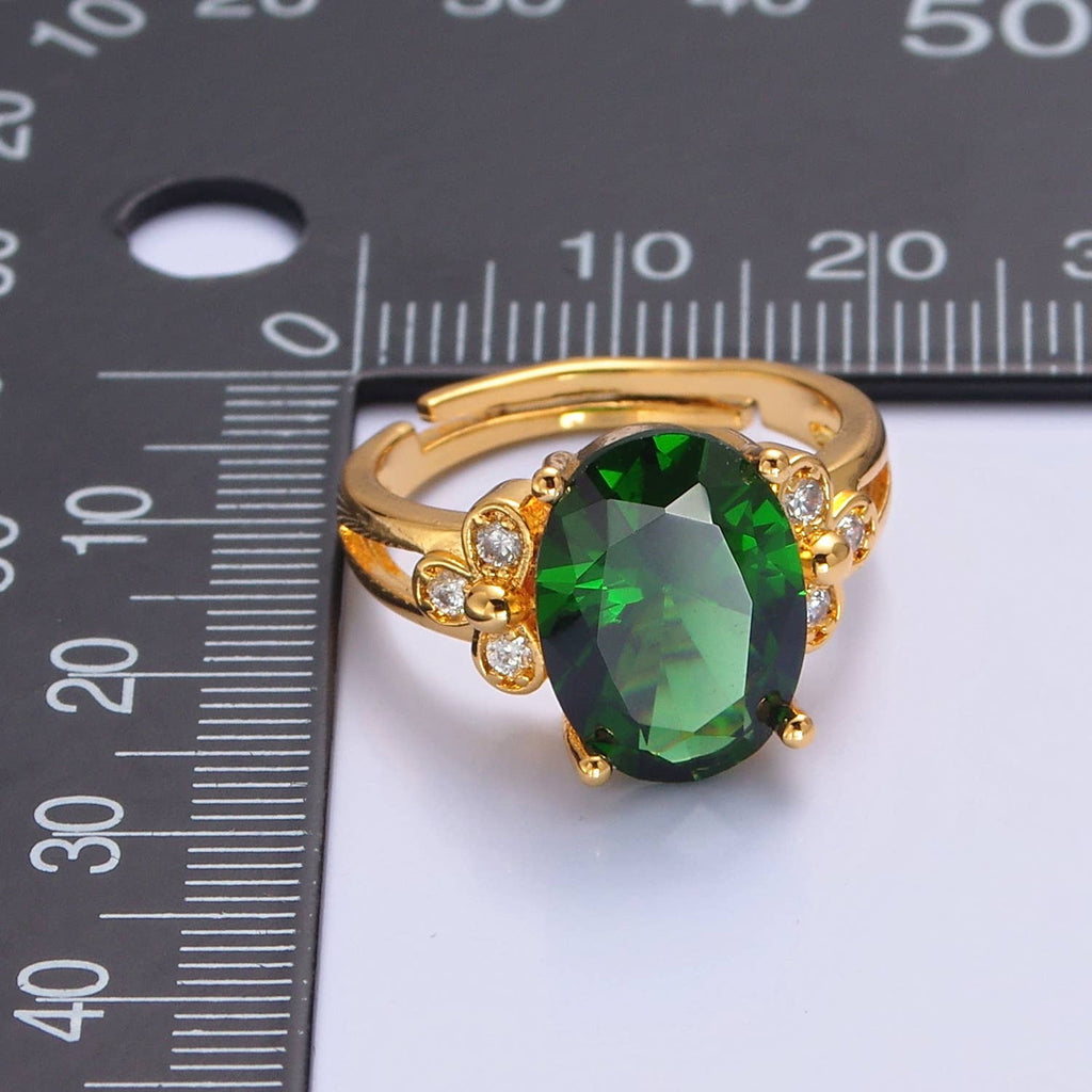 Light/Dark Green Jade Stone Band Ring O765 O2298
