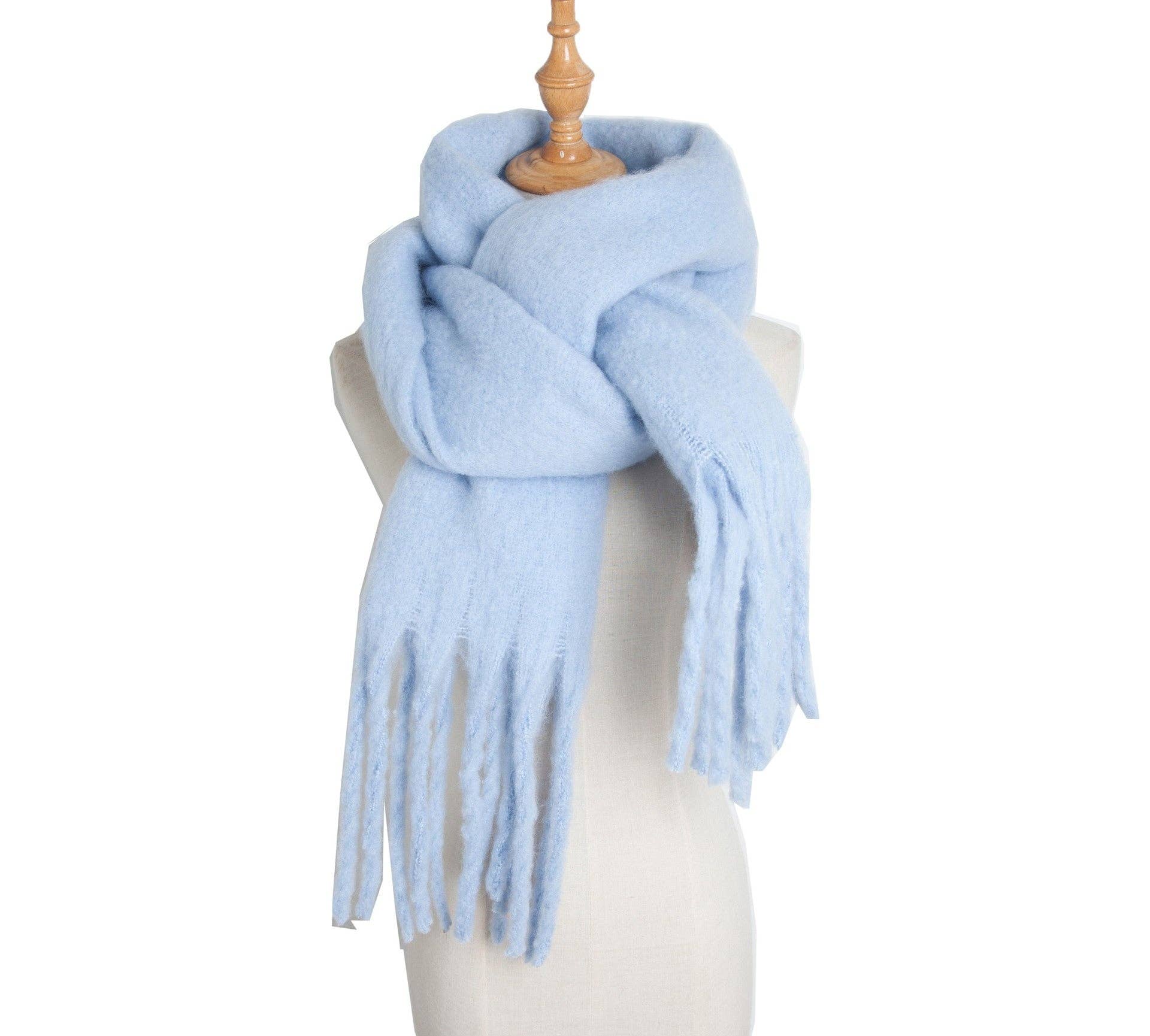 Solid Color Simple Tassel Scarves DPKS1011