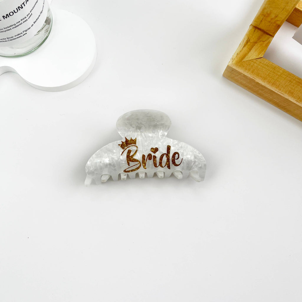 Elegant bride letter hair claw clip