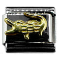 Italian Bracelet Charm - 9mm Gold Alligator Link