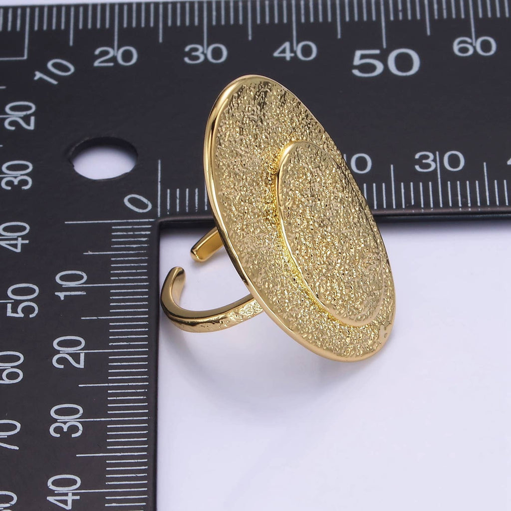 14K Gold Filled Double Oval Hammered Ring | O1321