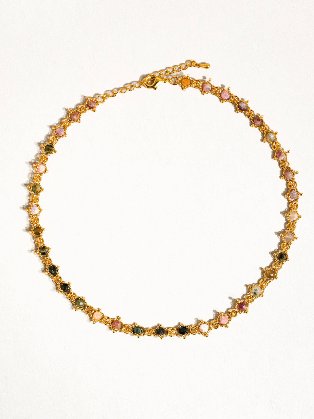 Skylar 18K Gold Multi-Stone Chained Bracelet, Necklace