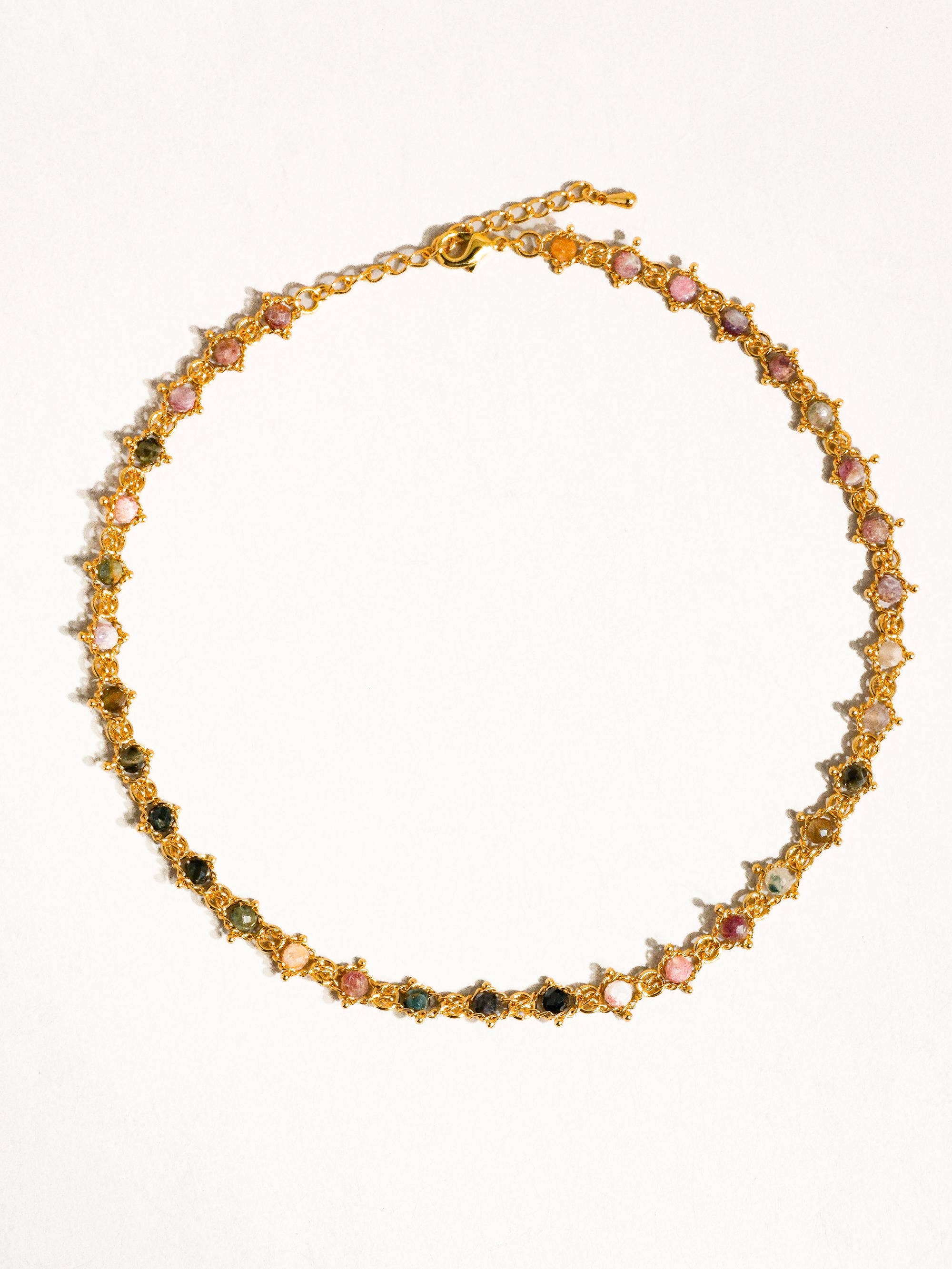 Skylar 18K Gold Multi-Stone Chained Bracelet, Necklace