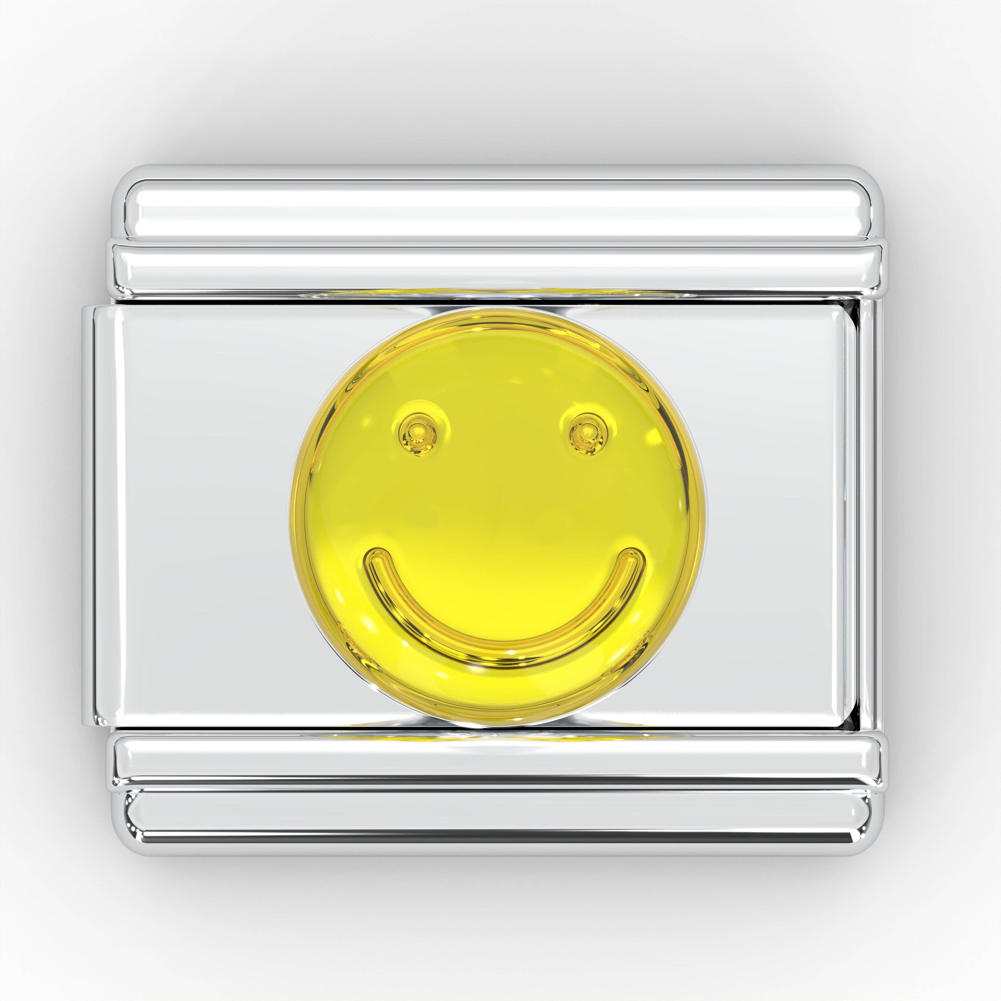 Italian Charm Bracelet Charms - 9mm Emoji Smiley Face Links