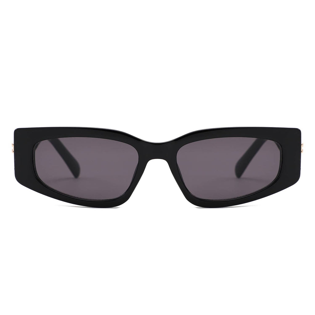 Slim Rectangle Thick Frame Narrow Fashion Sunglasses