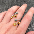 Two Tone Spiral Design 18K Gold Plated S.Steel Ring - FGS