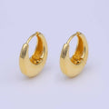 Chubby 19mm Dome Minimalist Gold Huggie Hoop Earrings | AD-210