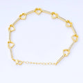 24K Gold Filled Gold Heart Link Bracelet Dainty Chain Bracelet WA-1670