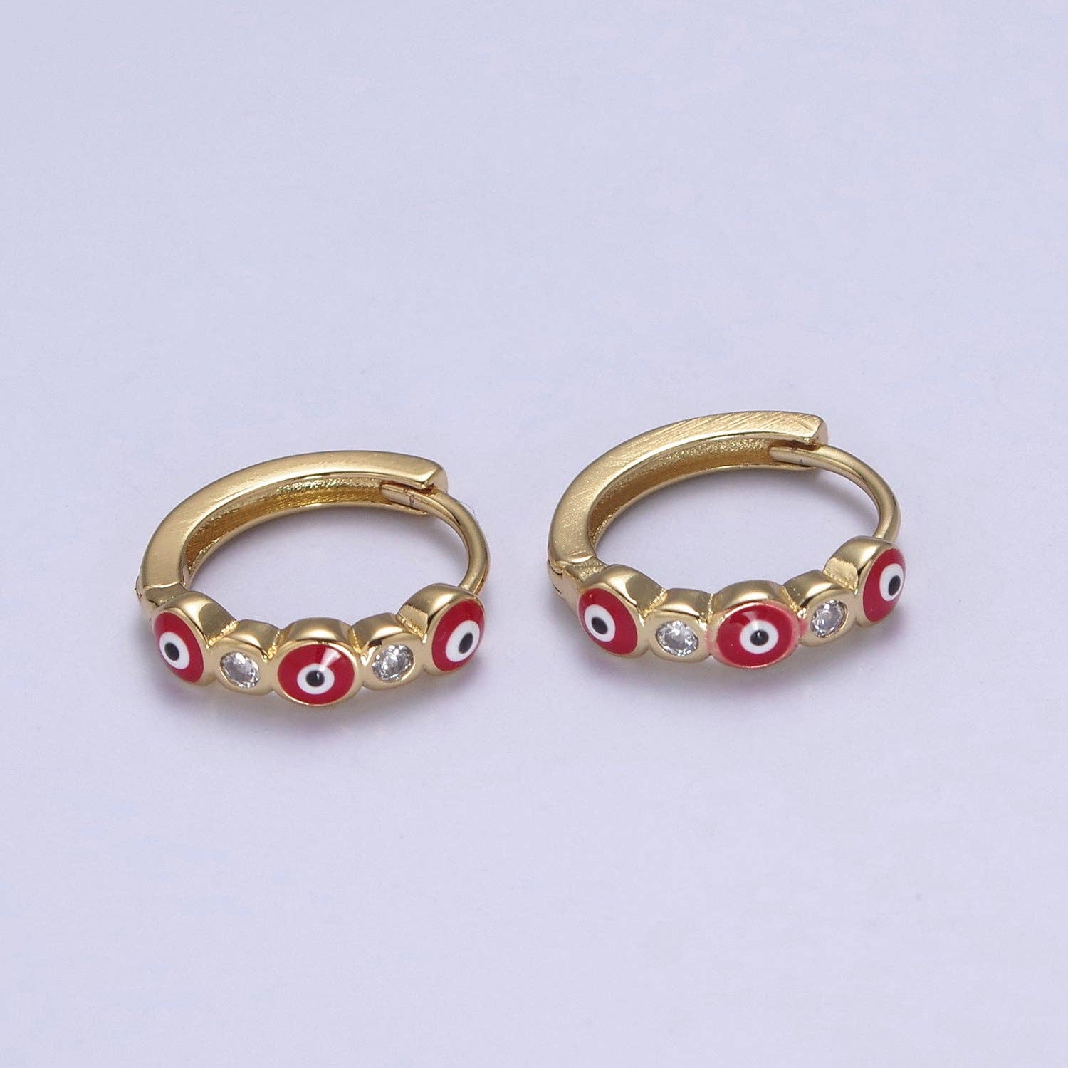 14mm Dainty Evil Eye Huggie  Hoop Earring T309~T314
