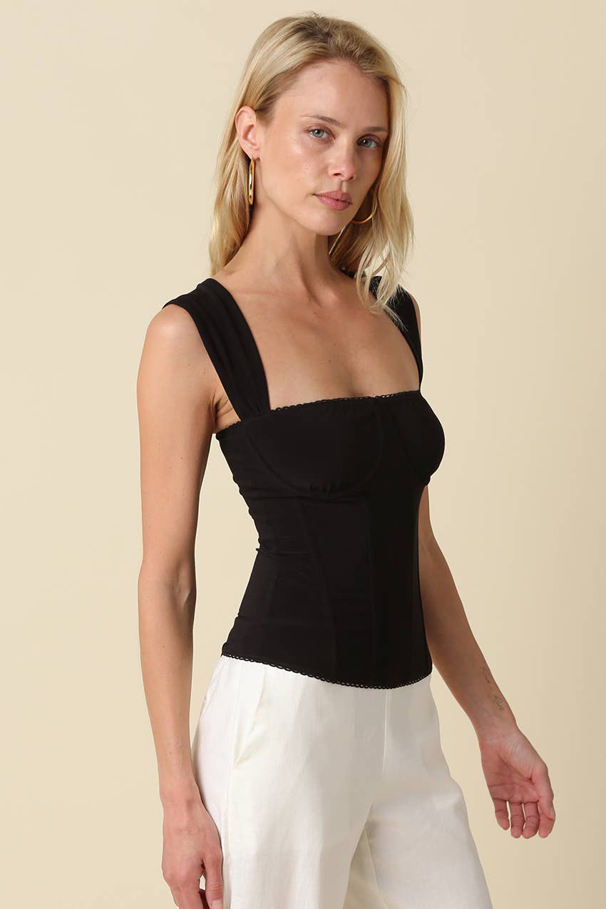 Elara Structured Square-Neck Top