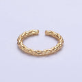 Dainty Gold Rope Ring Open Adjustable Silver Thin Ring
