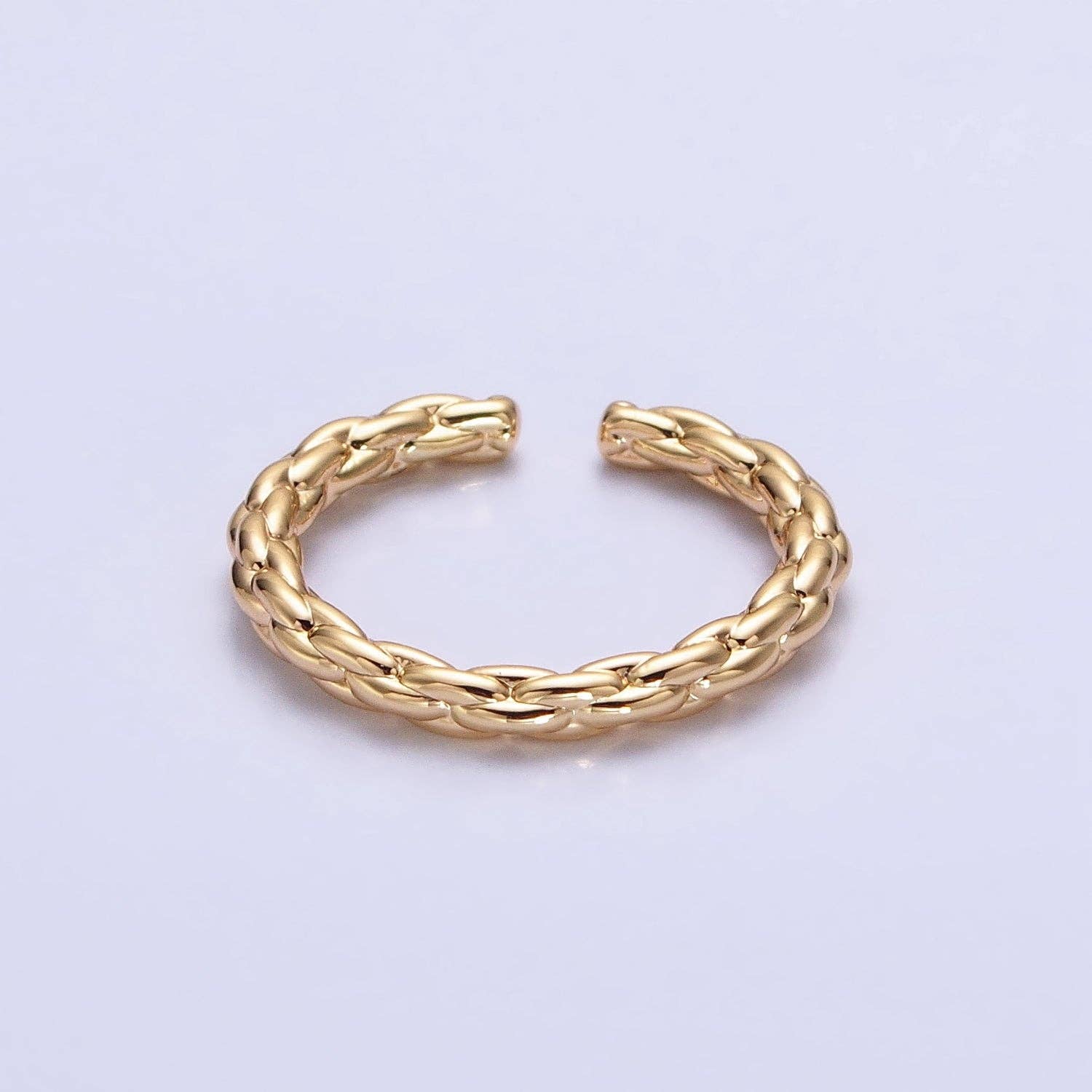 Dainty Gold Rope Ring Open Adjustable Silver Thin Ring