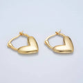 24K Gold Filled Minimal Heart Latch Hoop Earring | AB-1242
