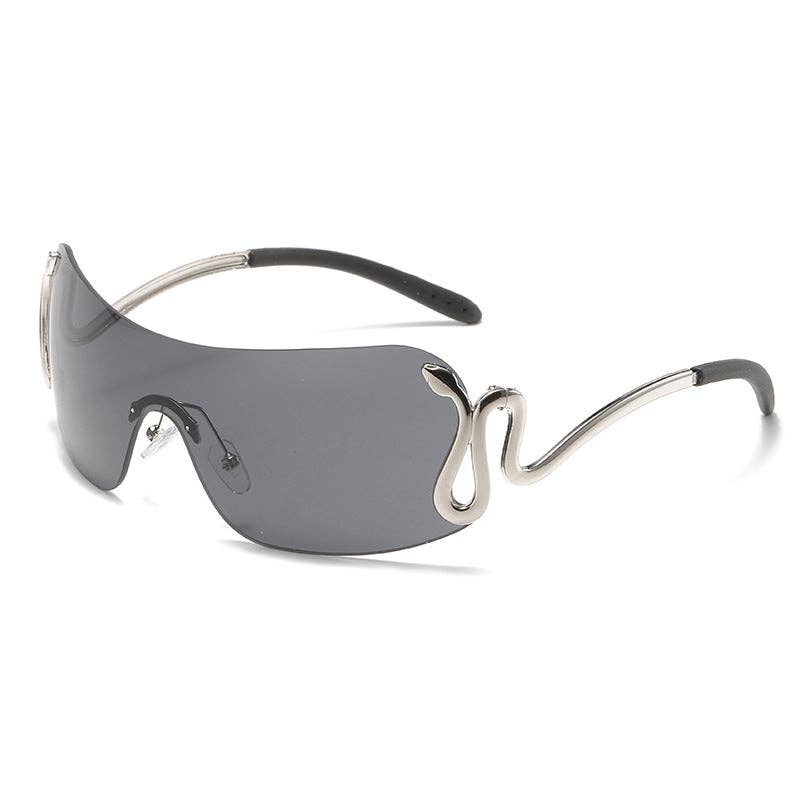 Retro One-Piece Snake Sunglasses for Women Stylish UV Protection