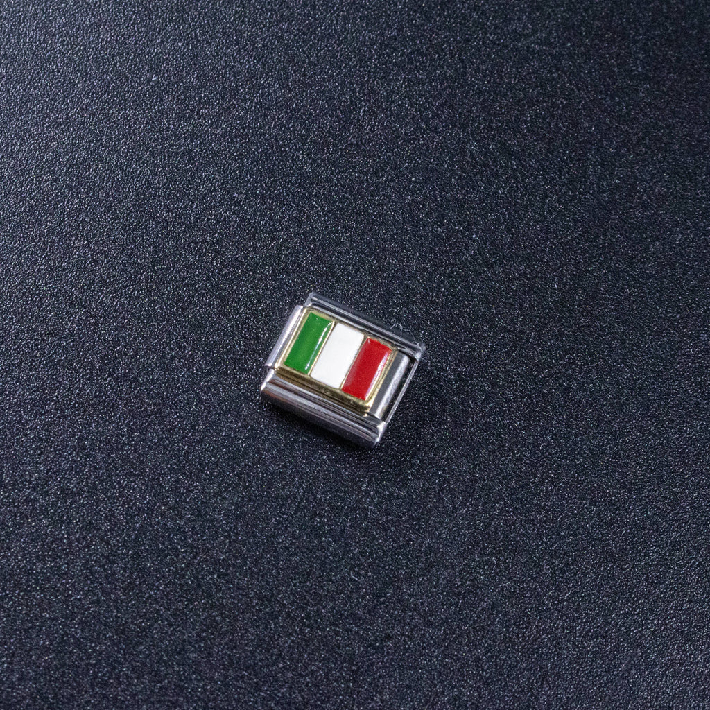 Italian Charms - Italy Flag, 9mm Enamel Bracelet Links