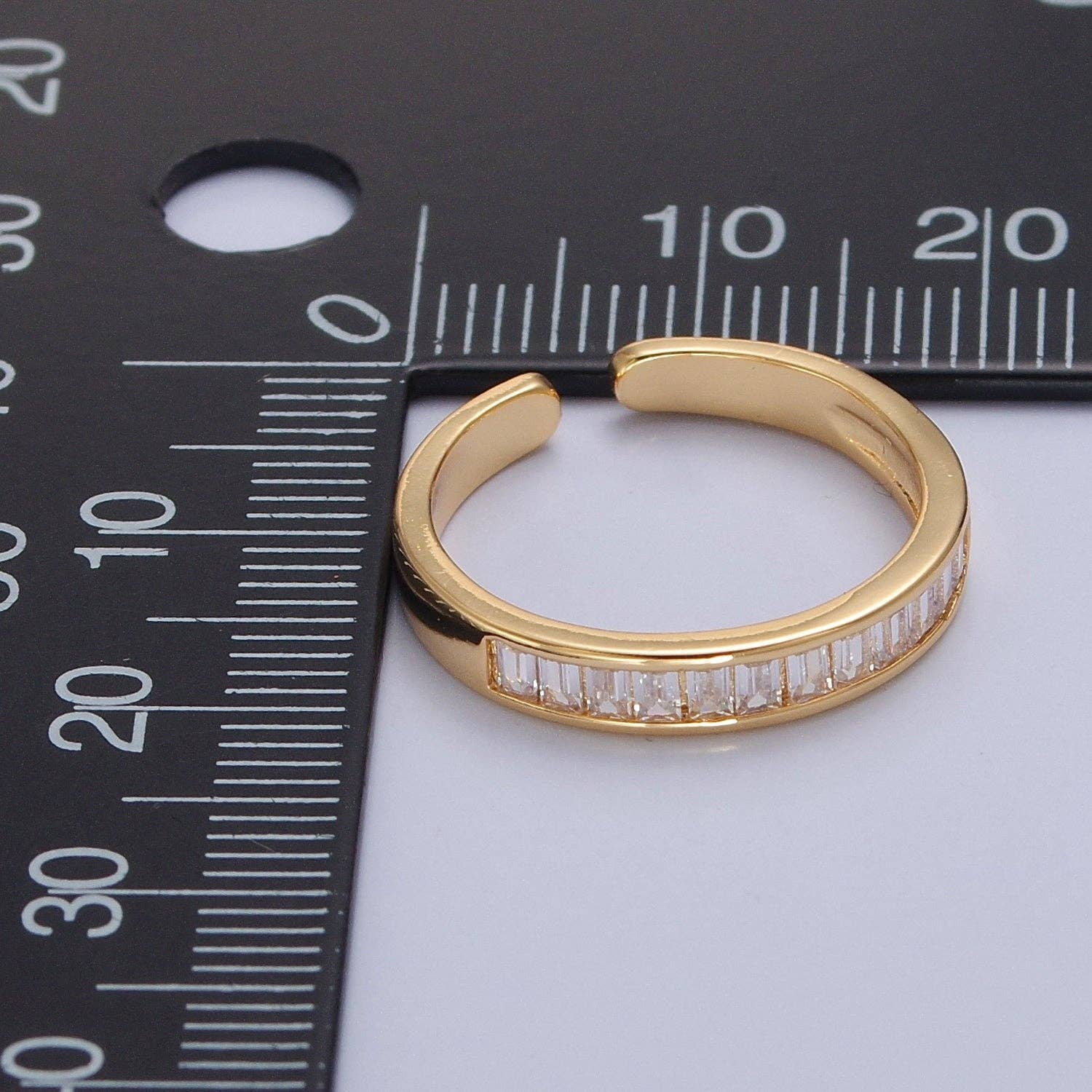 Minimalist Baguette Ring Classic Pave Ring O-2176