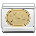 Italian Charms - Capricorn Zodiac, 9mm Gold Bracelet Links