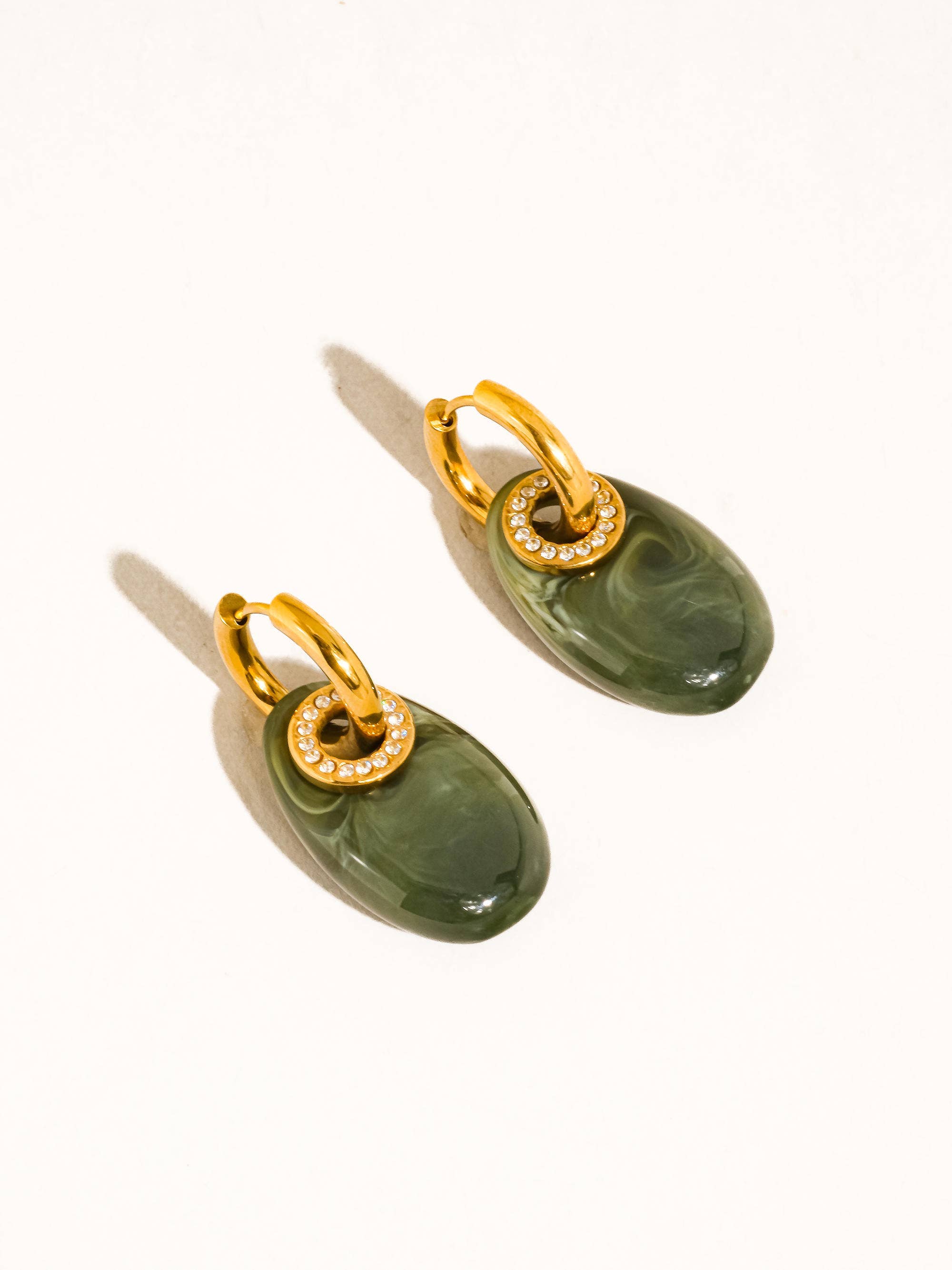 Canari 18K Gold Non-Tarnish Resin Hoop Earrings