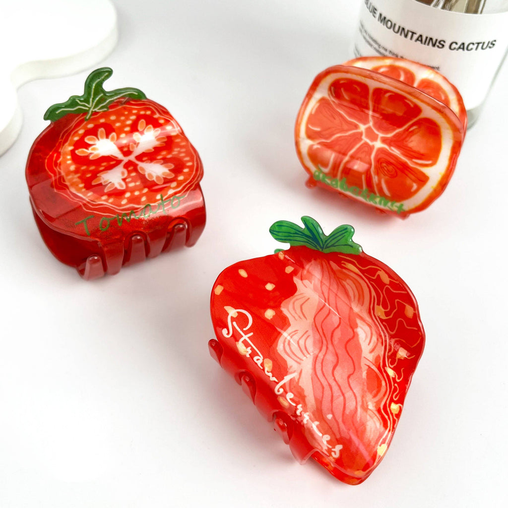 Cute & Fun Versatile Fruit Print Hair Claw Clip