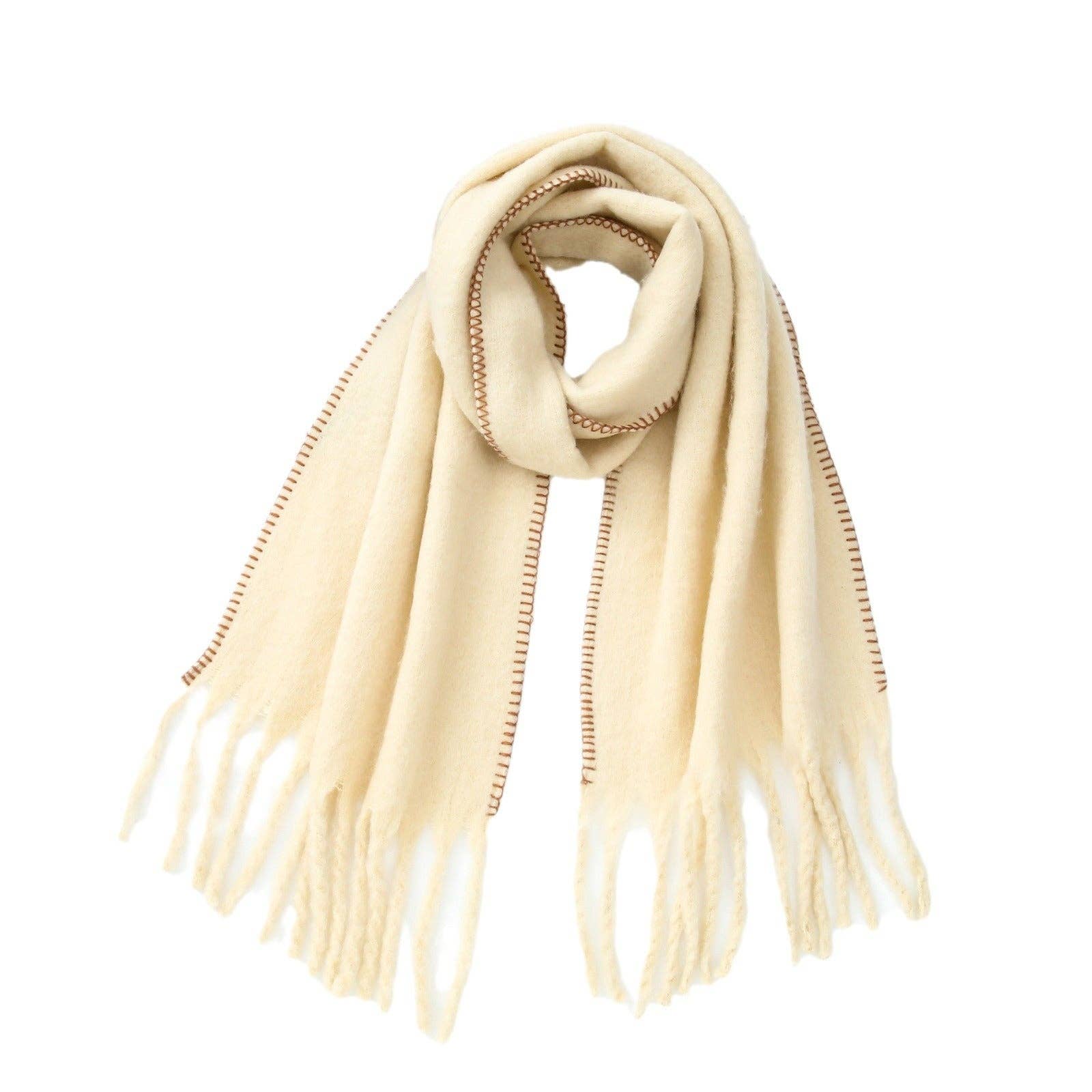 Warm Plush Thick Cashmere Fringe Winter Scarf DP25F607