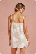 Embroidery Floral Mesh Mini Dress
