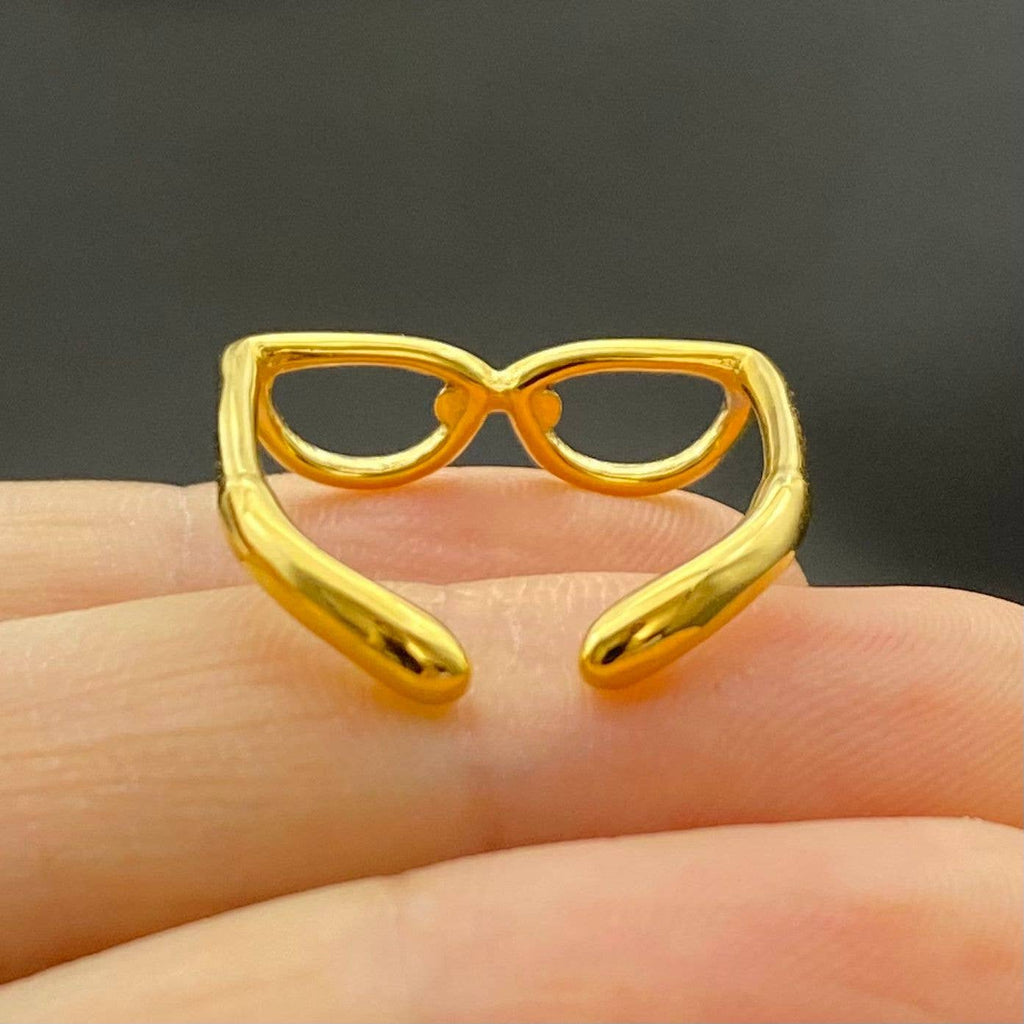 18K Gold Plated Stainless Steel Sunglasses Ring - FGS