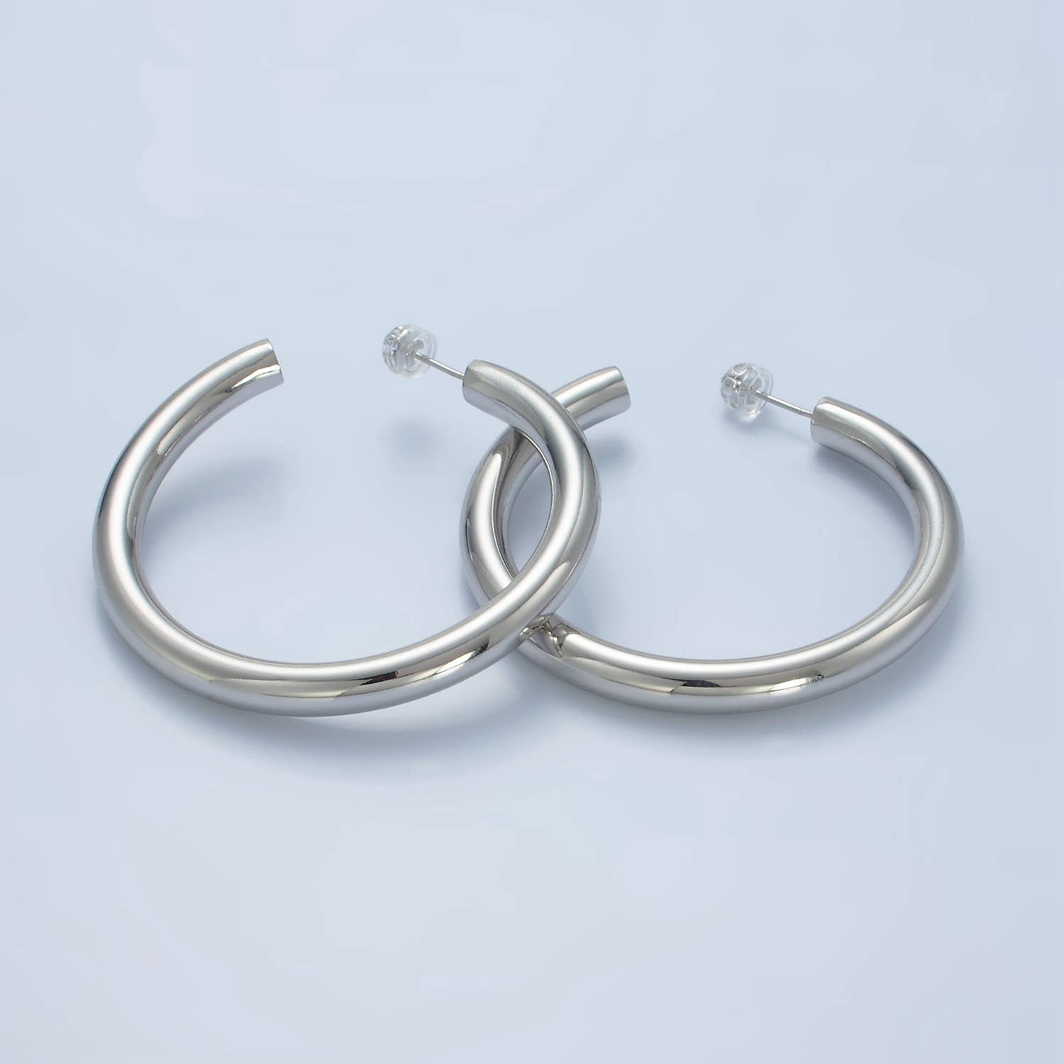 24K Gold Filled 50mm Minimalist Hoops | AD715 AD716