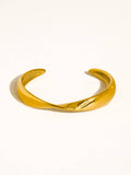 Fioren 18K Gold Non-Tarnish Sleek Twist Cuff Bracelet