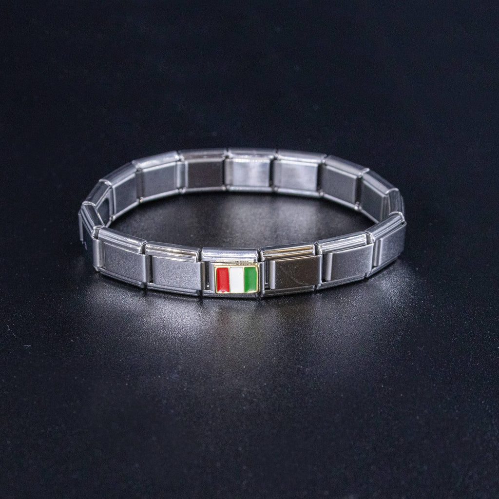 Italian Charms - Italy Flag, 9mm Enamel Bracelet Links