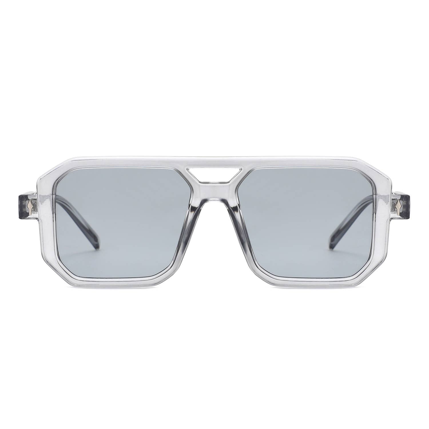 Geometric Square Brow-Bar Flat Top Sunglasses
