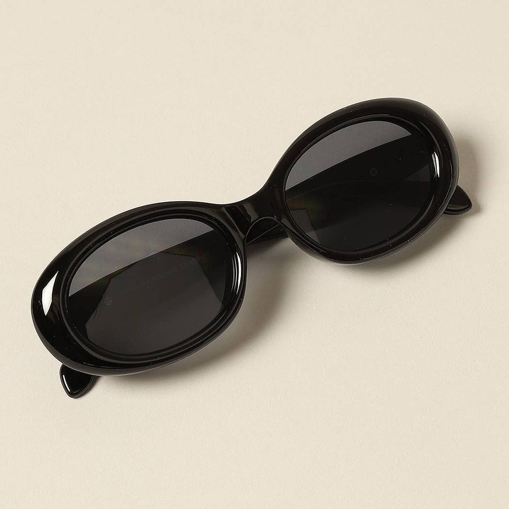 Women's Trendy Oval Glitter Sunglasses