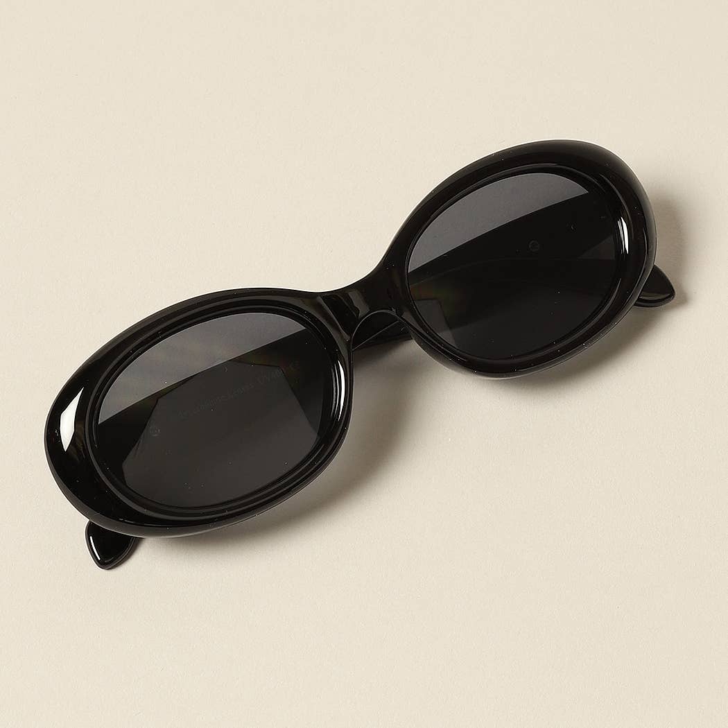Women's Trendy Oval Glitter Sunglasses