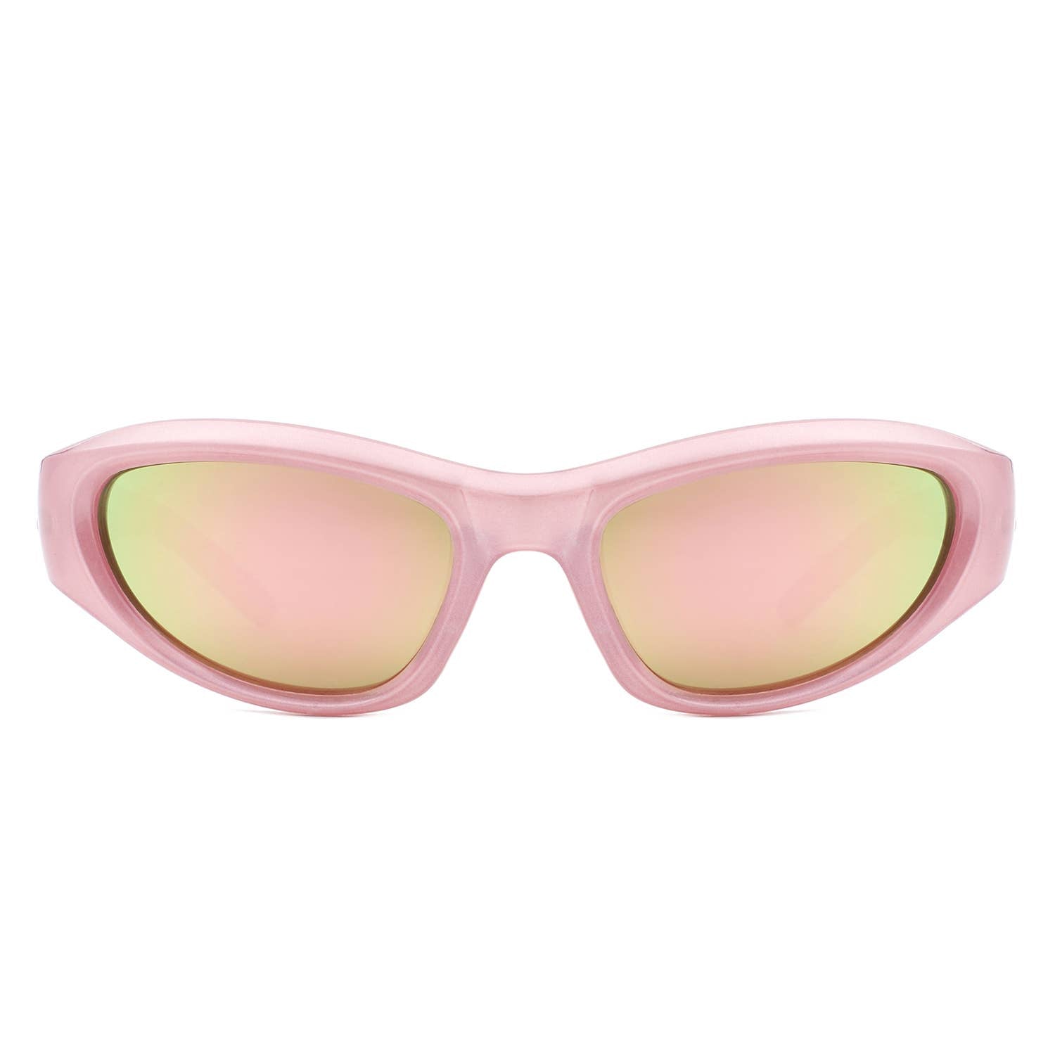 Y2K Slim Oval Unisex Wraparound Sunglasses with Star Temple