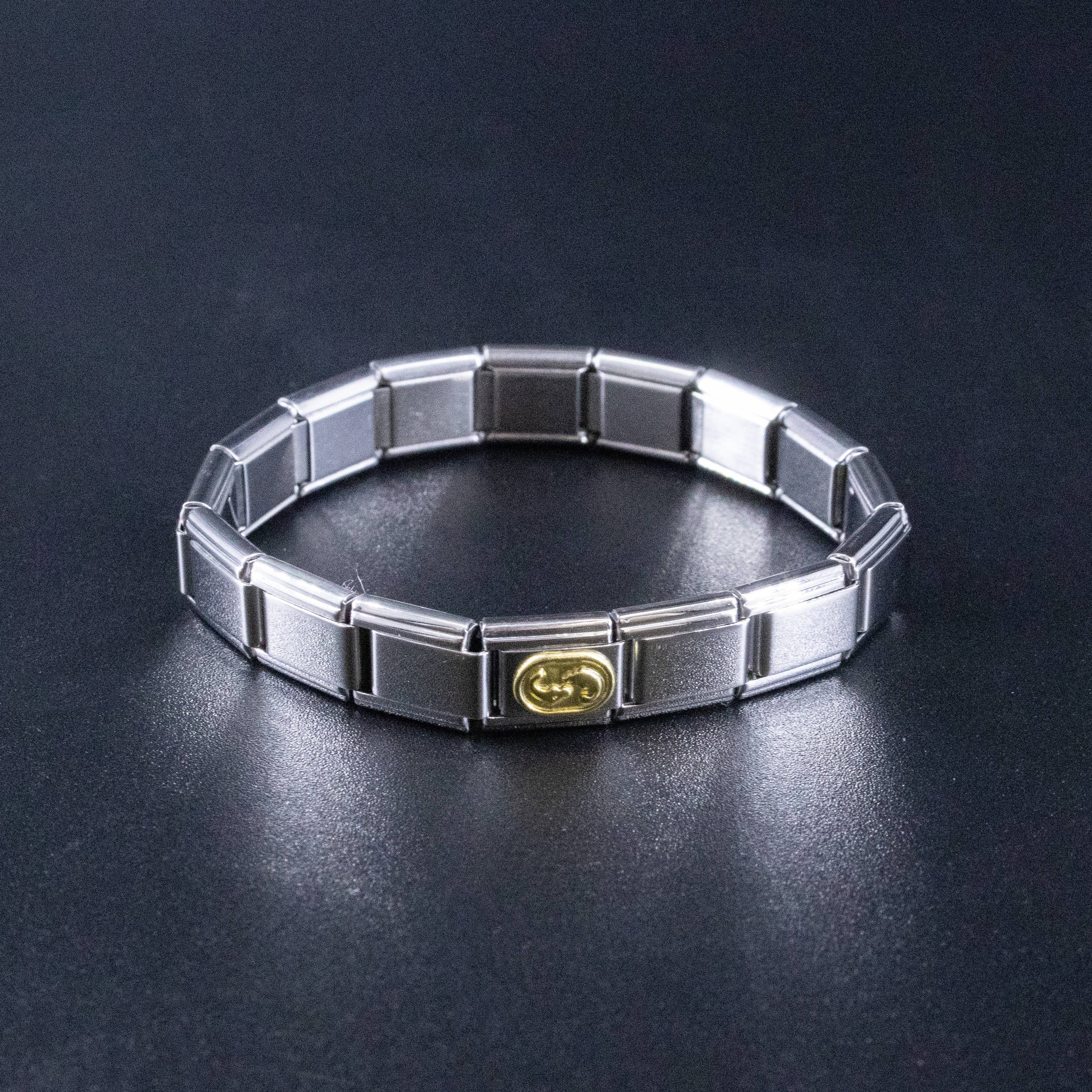 Italian Charms - Pisces Zodiac, 9mm Gold Bracelet Links