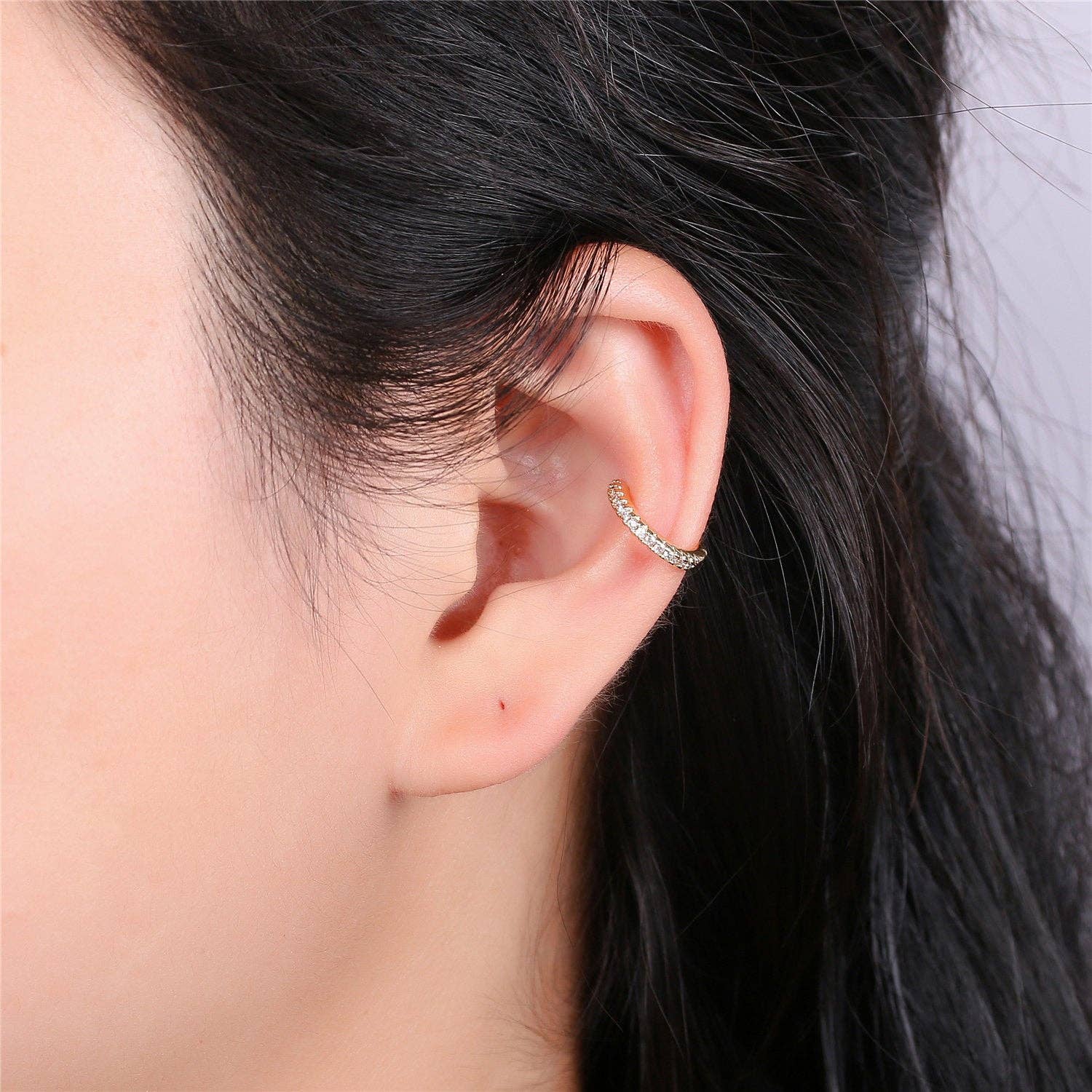 1x Micro Pave Gold Filled Earring Simple Ear Cuff  AI131