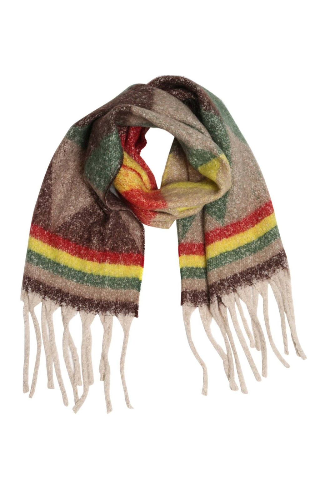 JS2418 Geo Chunky Oblong Scarf with Fringe