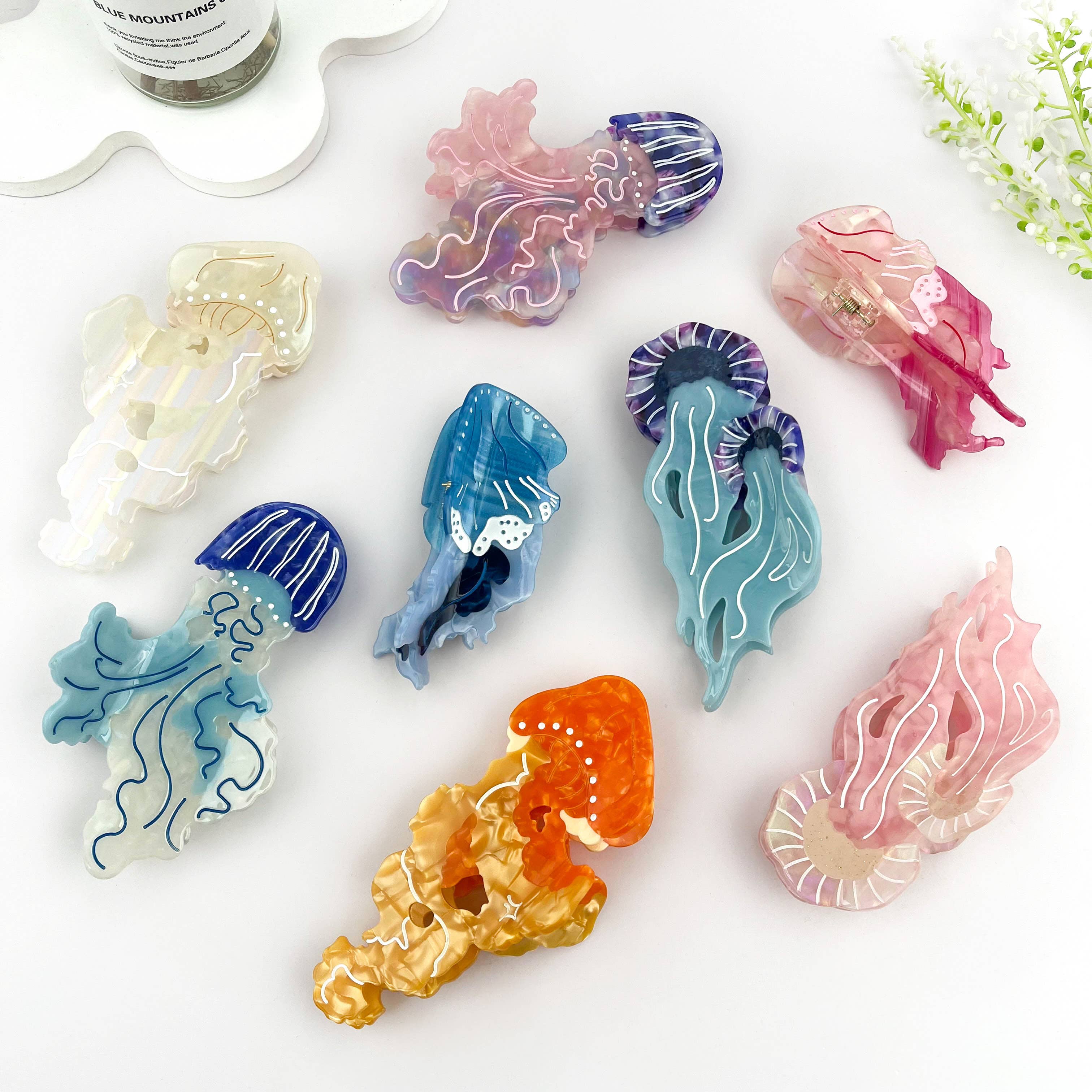 Graceful Jellyfish Acetate Hair Claw Clip