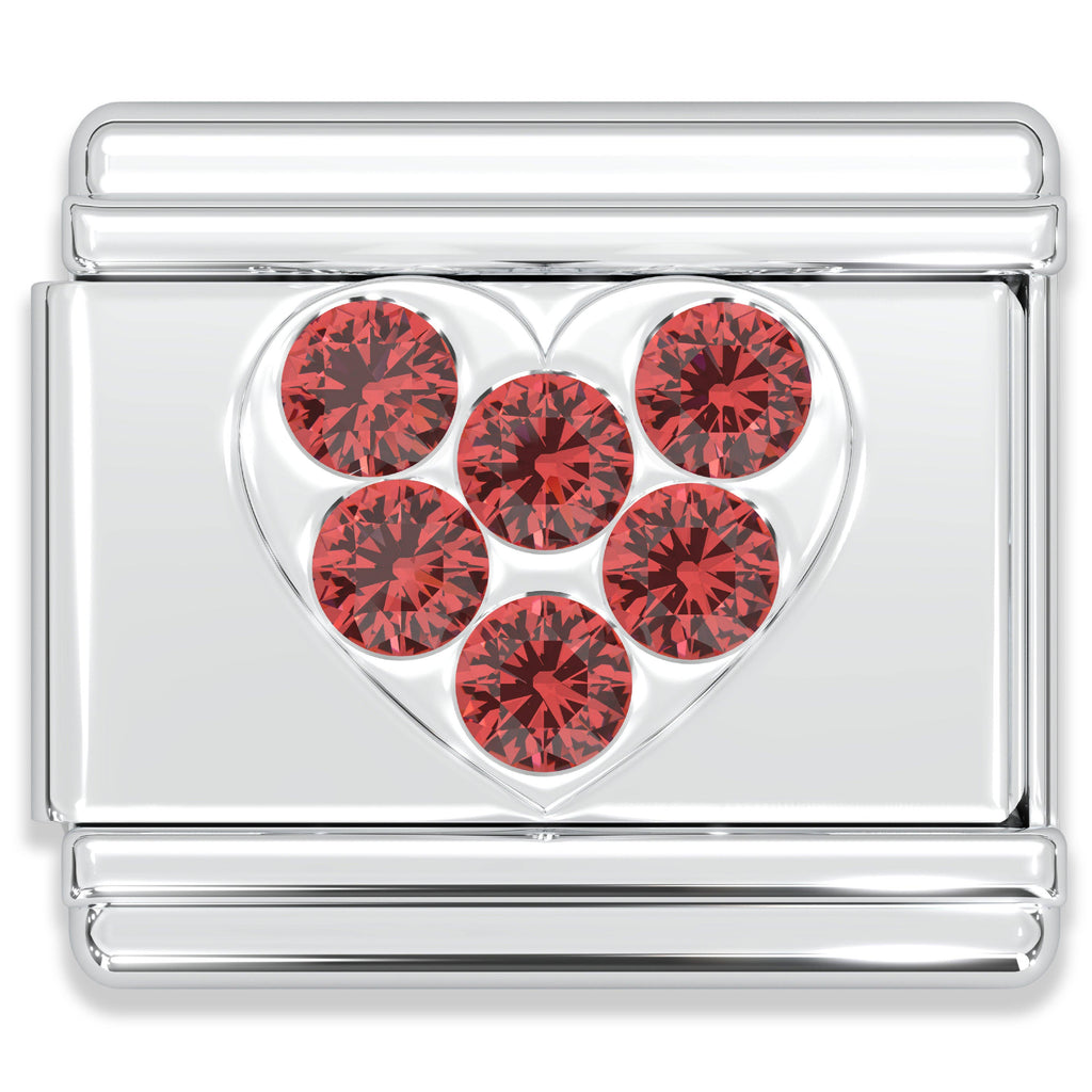 Italian Charm Bracelet Charms - Rhinestone Heart Links