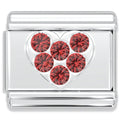 Italian Charm Bracelet Charms - Rhinestone Heart Links