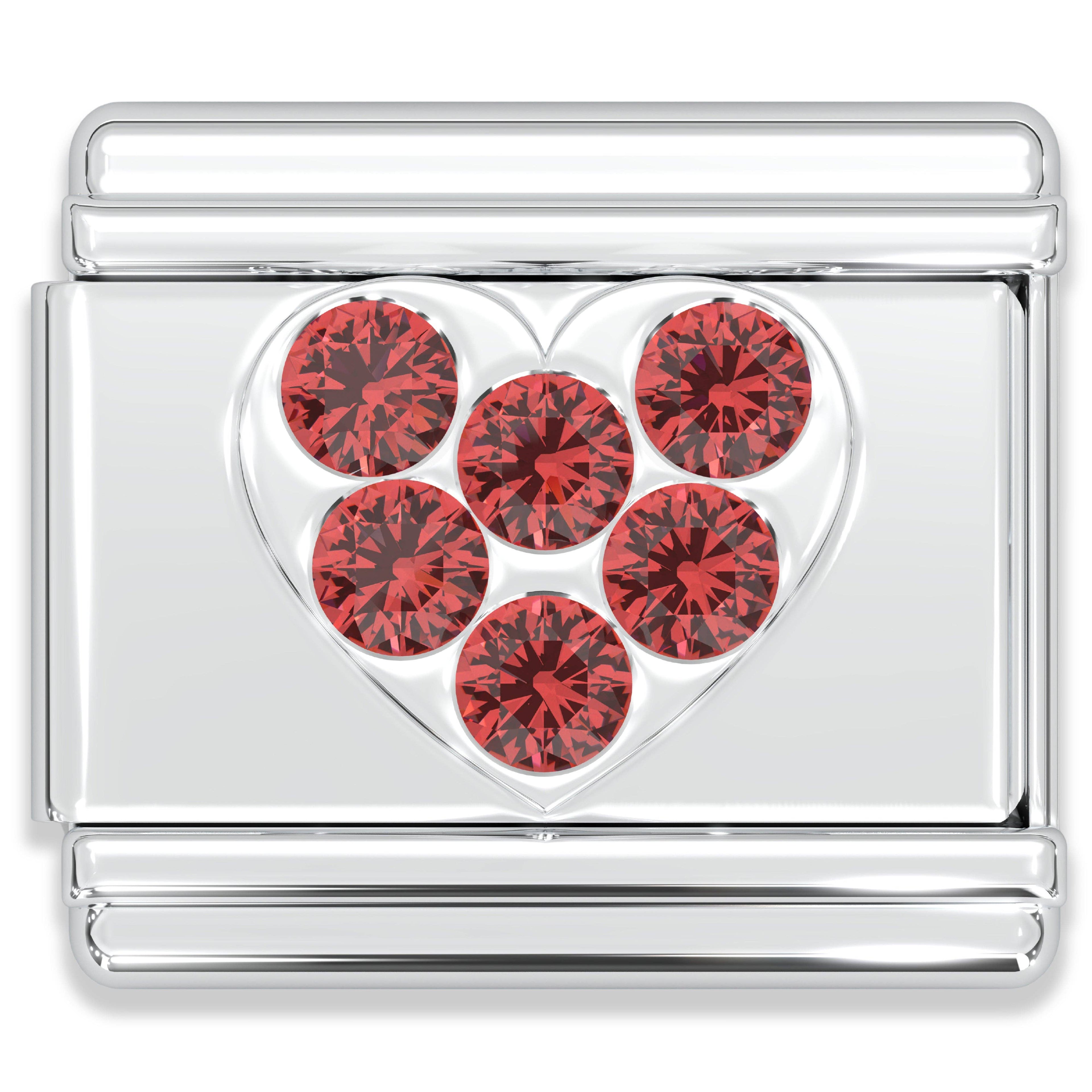 Italian Charm Bracelet Charms - Rhinestone Heart Links