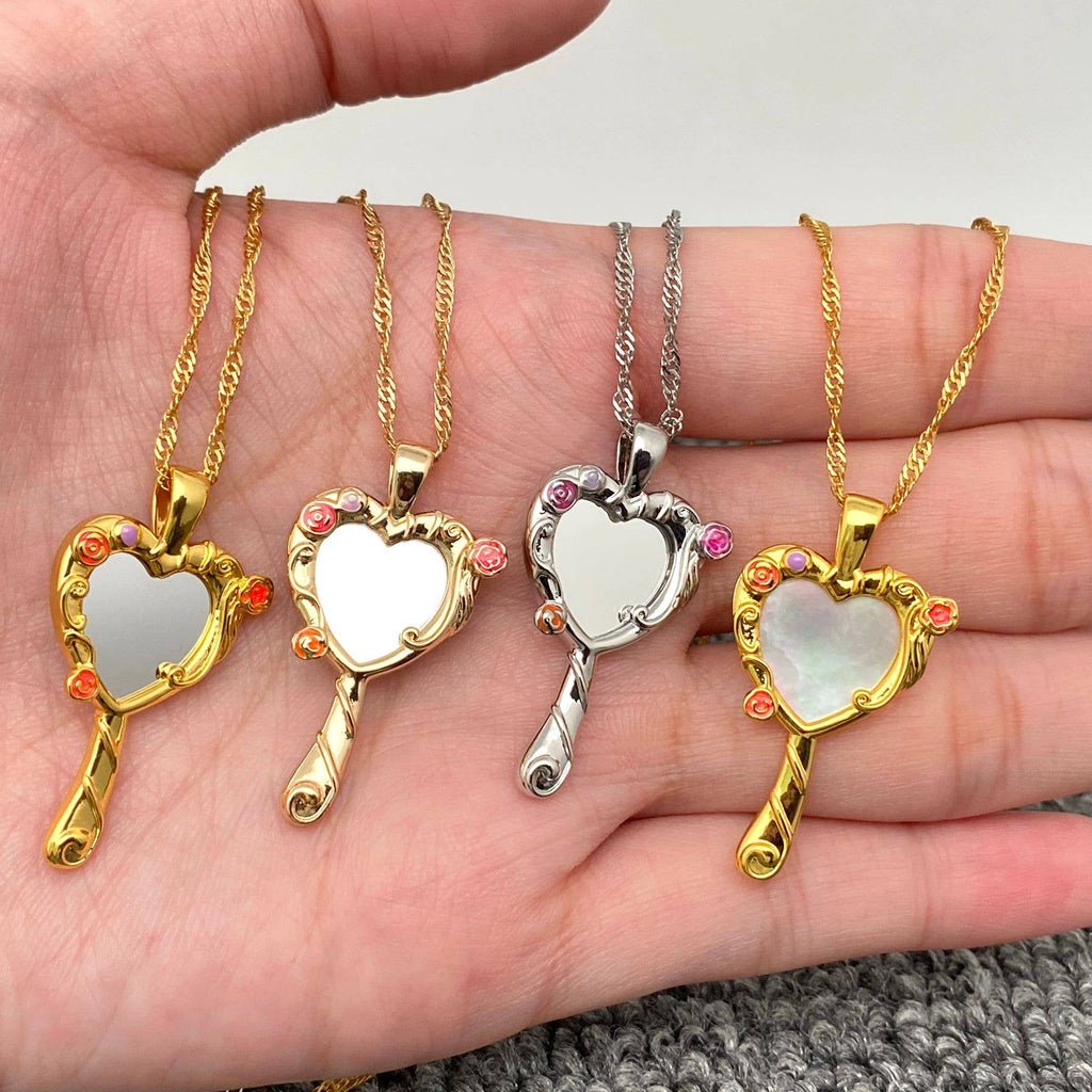 Fairy Tales Magic Mirror Charm Pendant Necklace