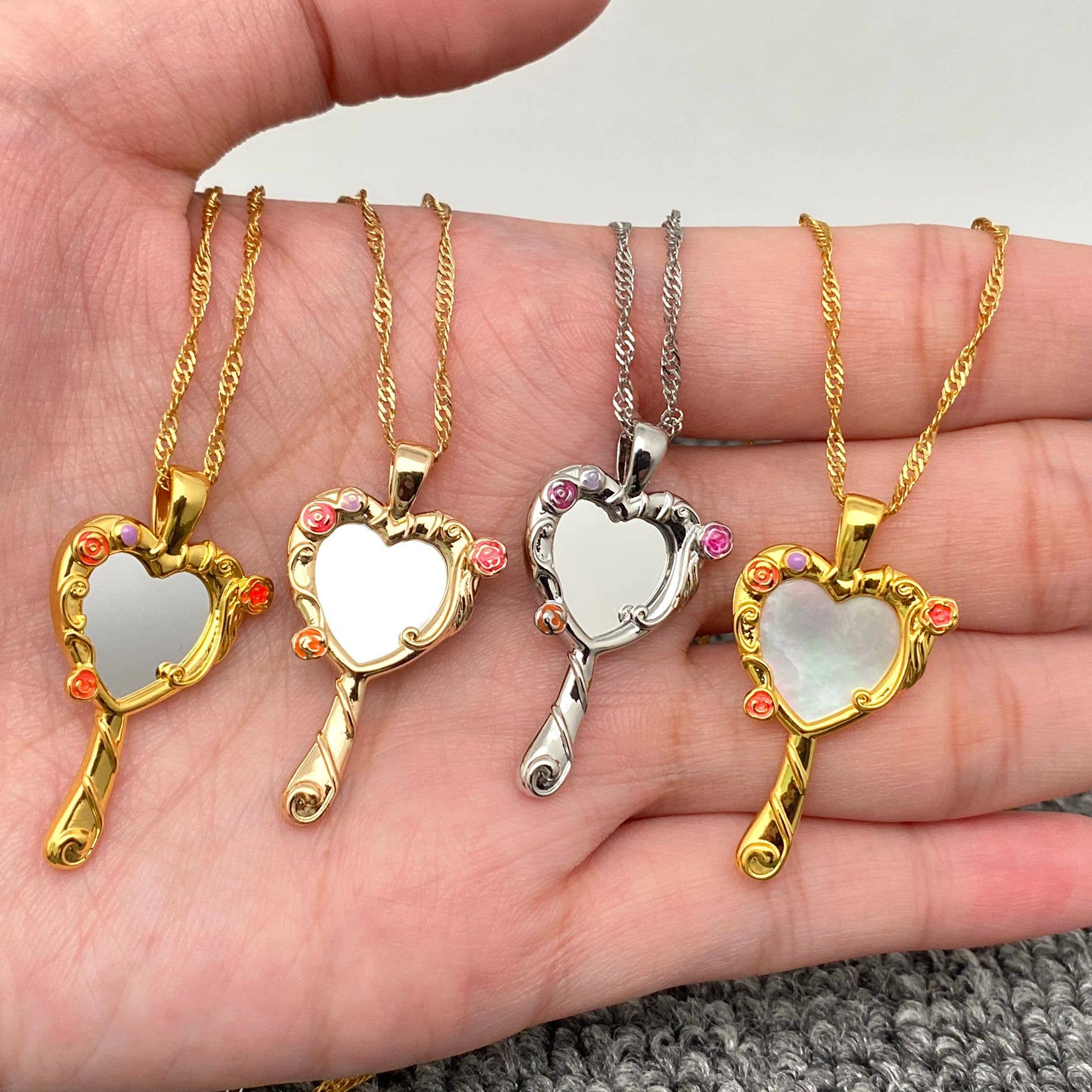 Fairy Tales Magic Mirror Charm Pendant Necklace