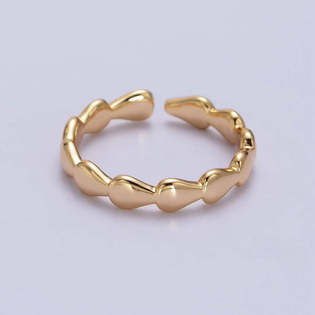 16K Gold Filled Molten Drop Sideway Minimalist Ring