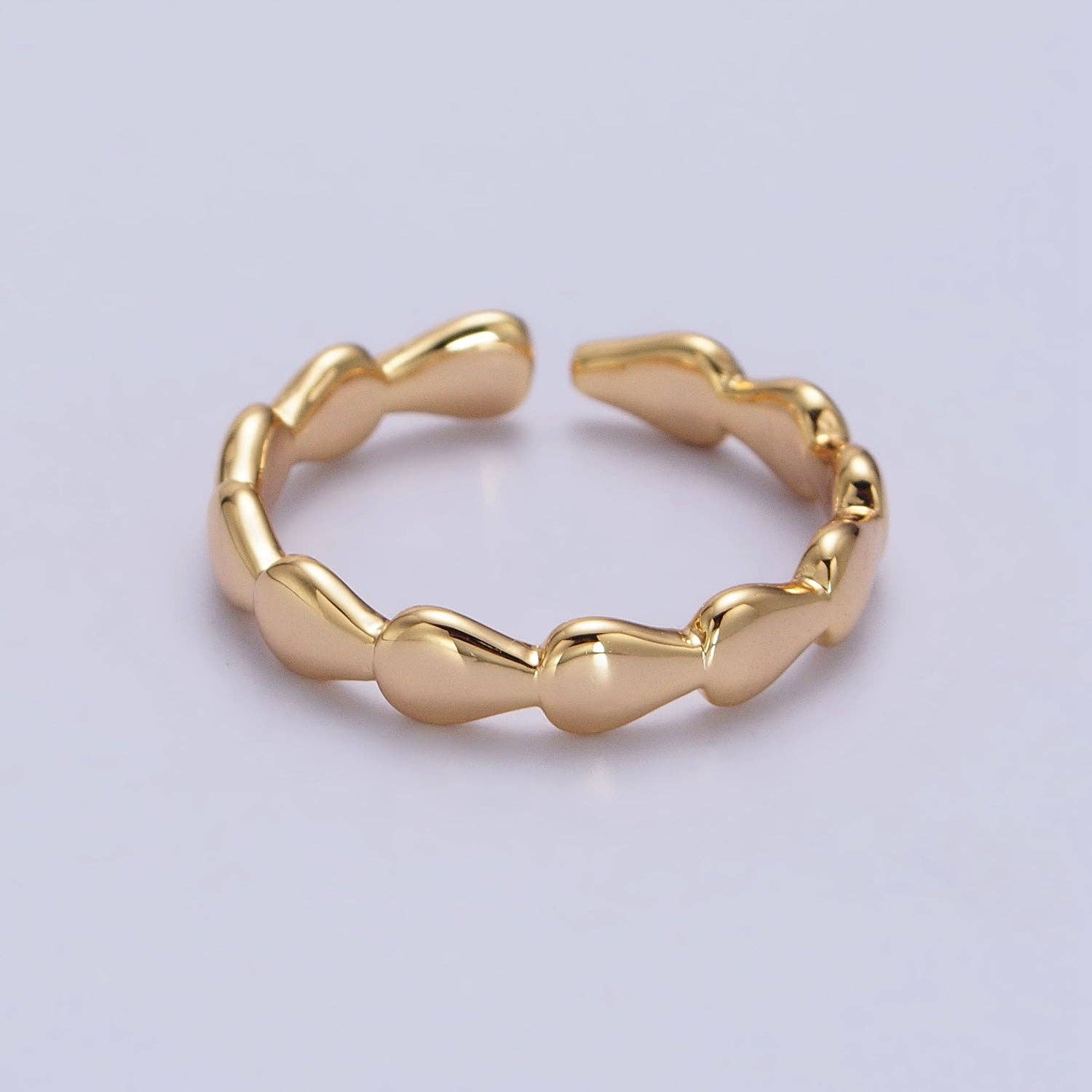 16K Gold Filled Molten Drop Sideway Minimalist Ring