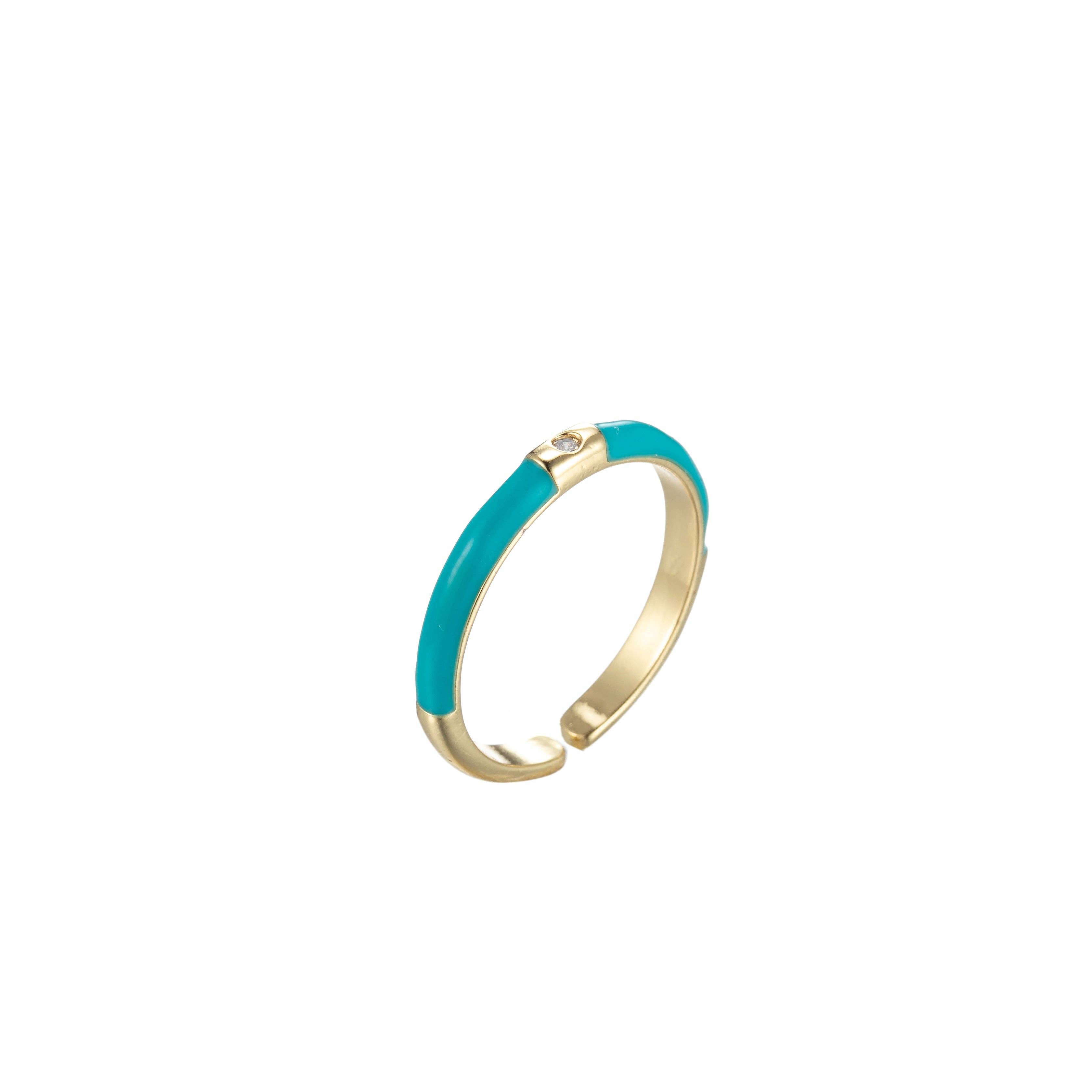 Gold Filled Colorful Enamel Stack Rings O860~O869