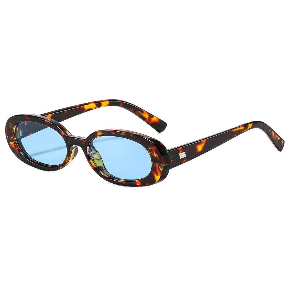 Retro Oval Frame Sunglasses Stylish Fashion Accessory for Outdoor Activities